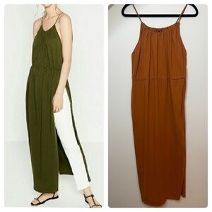 ZARA MAXI SIDE SLIT TUNIC RUST COLOR SZ L NWOT